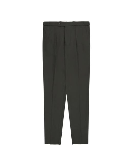 Incotex Gray Pleated Tapered Trousers for men