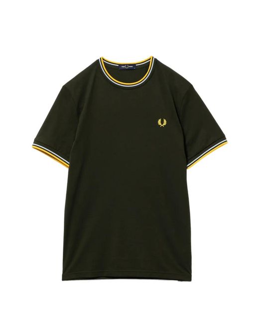 Fred Perry Green Logo-Embroidered T-Shirt for men