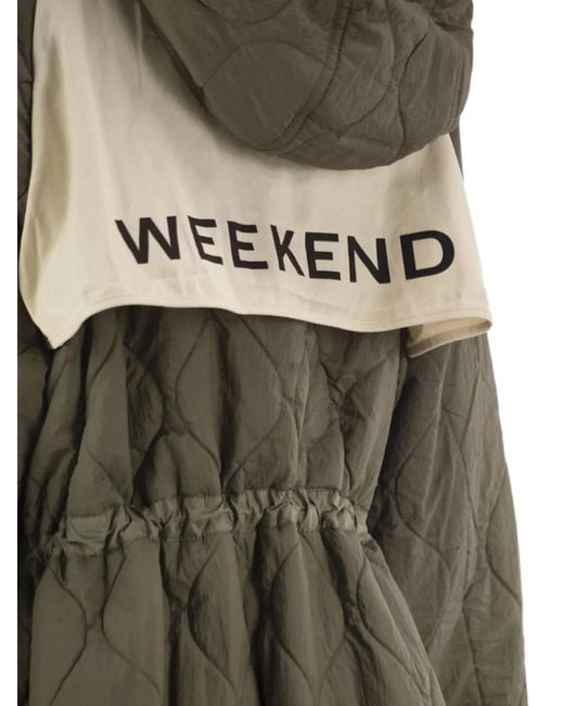 Weekend by Maxmara Gray Dalcamo Reversible Quilted Hooded Parka