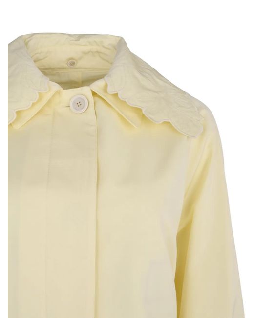 Fabiana Filippi White Trench À Col Brodé