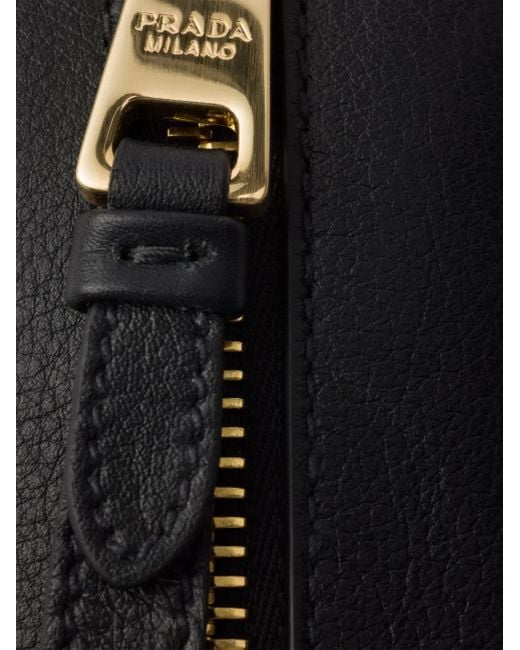 Prada レザーショルダーバッグ Black