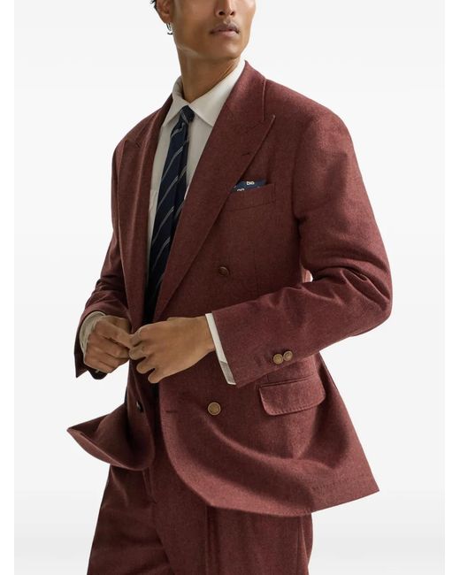 Brunello Cucinelli Purple Virgin Wool And Cashmere Flannel Cavallo Tailor Blazer for men