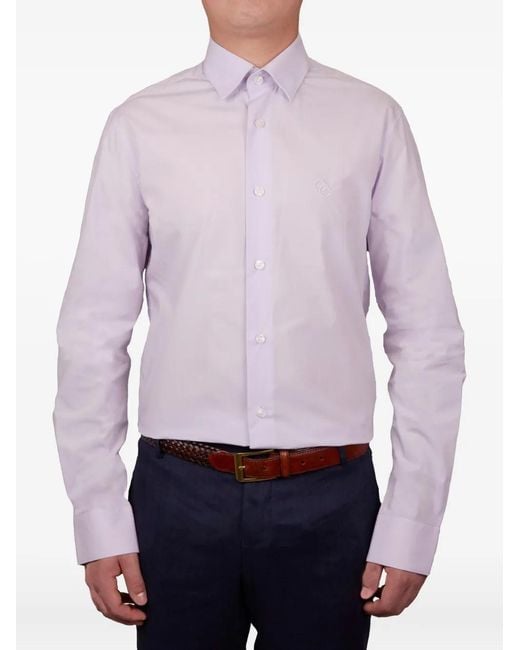 Roberto Cavalli Purple Long-Sleeve Shirt for men