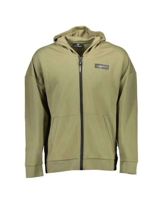 Philipp Plein Green Logo-Patch Zip-Up Hoodie