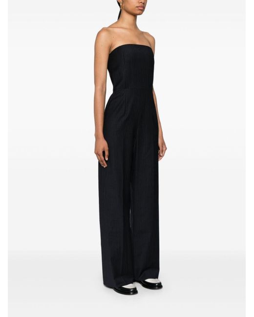 Pinstriped Strapless Jumpsuit