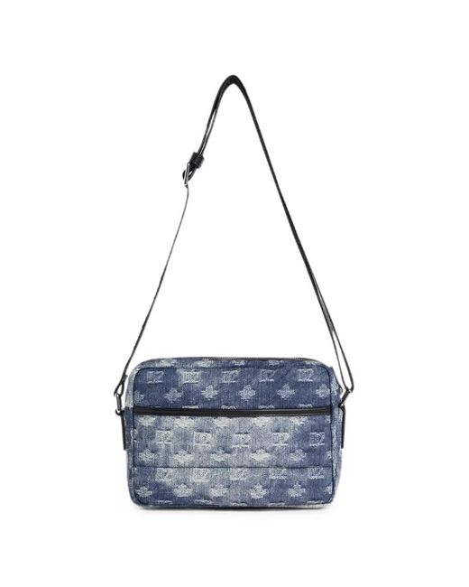 DSquared² Blue D2 Monogram Cross Body Bag for men