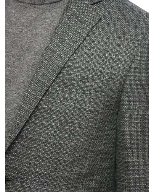 Corneliani Gray Academy Soft Single-Breasted Blazer for men