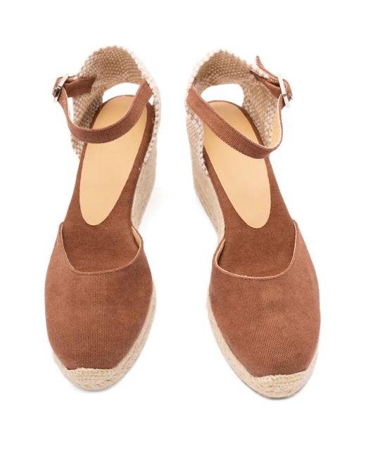 Castaner Brown Ankle Strap Wedge Espadrille