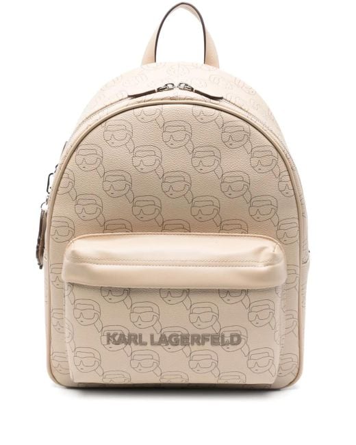 KARL LAGERFELD Ikon Monogram Backpack in Natural | Lyst display picture 1
