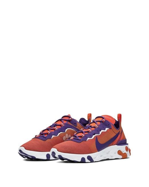 Nike Red React Element 55 Lace-Up Sneakers for men
