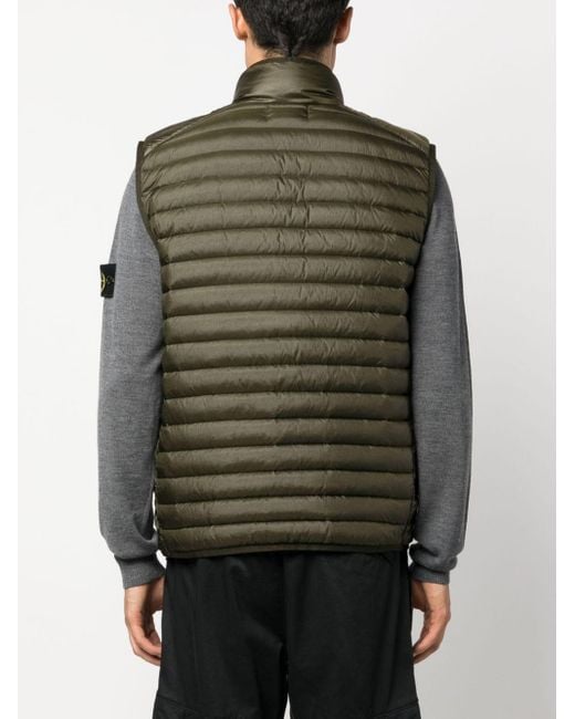 Stone Island Green Compass-patch Quilted Gilet for men