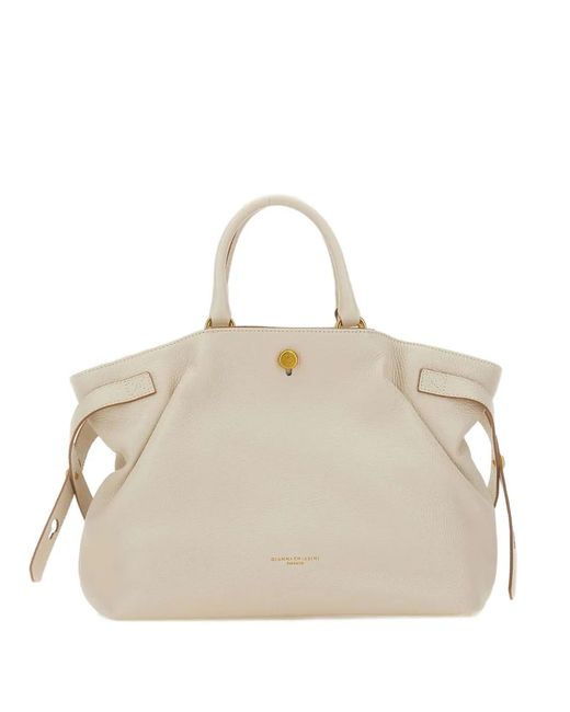 Gianni Chiarini Natural Medium Claudette Leather Tote Bag