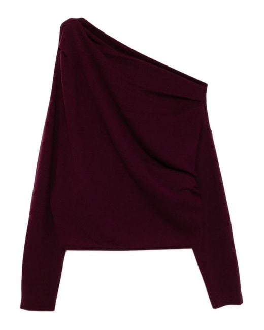 The Sei Purple Asymmetric Draped Jumper