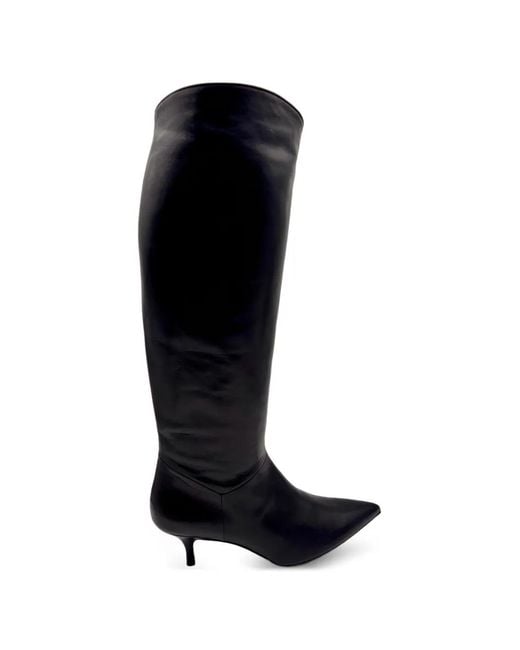 Guglielmo Rotta Black Pointed-Toe Boots