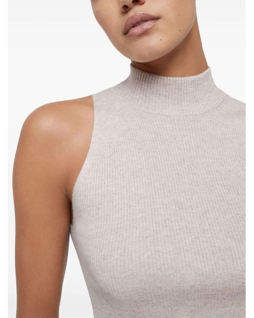 Brunello Cucinelli White Ribbed-knit Tank Top