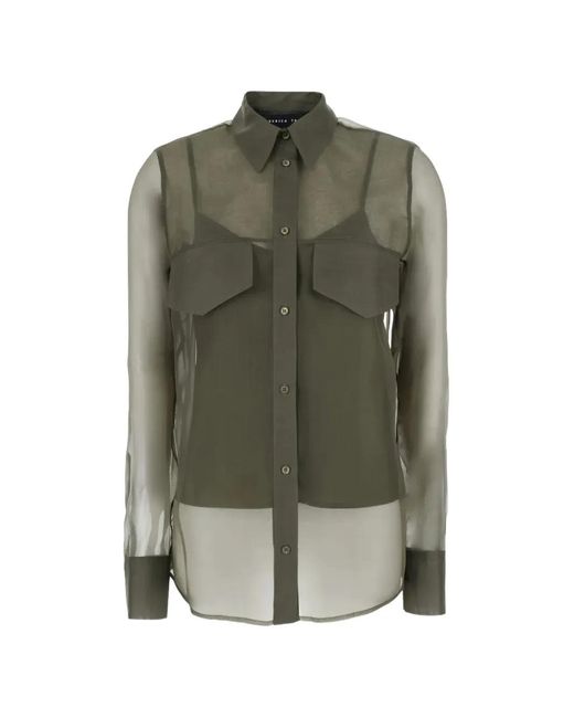 FEDERICA TOSI Green Silk-Organza Shirt