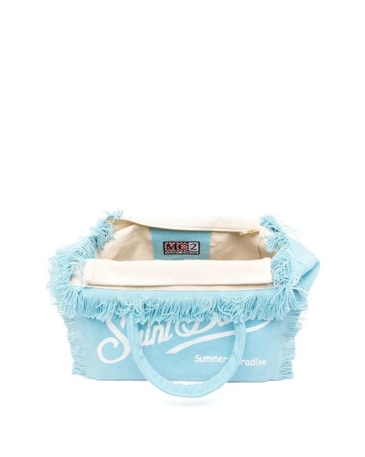 Mc2 Saint Barth Blue Vanity Fringed-Edge Tote Bag