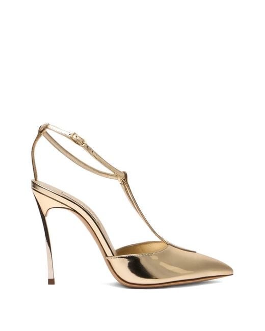 Casadei White Victory Buckle-Detail Heeled Pumps