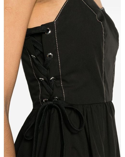 Pinko Flared Mini-jurk Met Kant in het Black