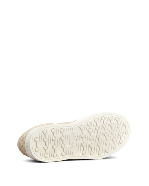 Tod's White Panelled Leather Sneakers for men