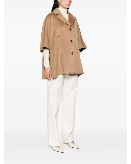 Max Mara Natural Mxagocce Buttoned Coat
