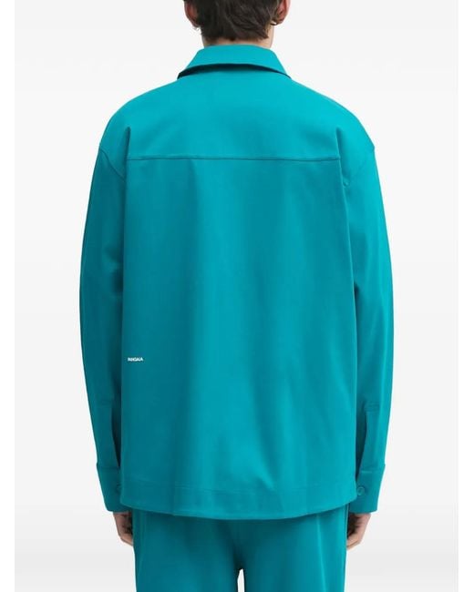 PANGAIA Blue Chest-Pocket Button-Up Shirt for men