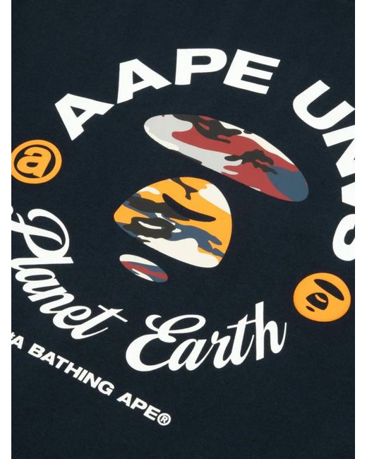 Aape By A Bathing Ape Blue Graphic T-Shirt for men