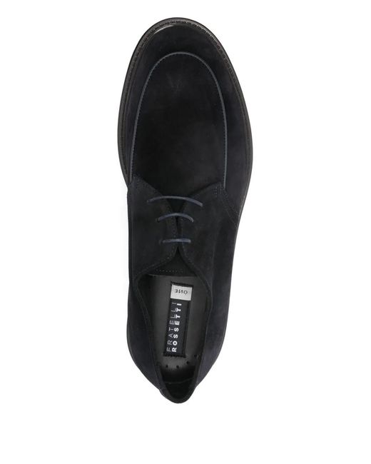 Fratelli Rossetti Black Tonal-Stitch Derby Shoes for men