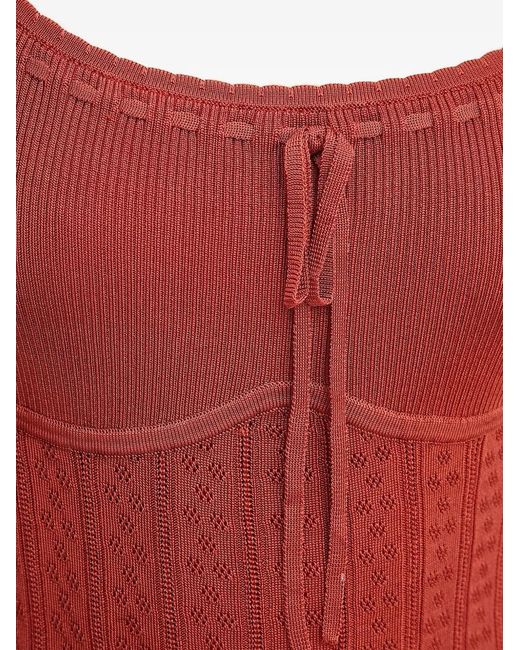 Guess Ribgebreide Mini-Jurk in het Red