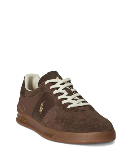 Polo Ralph Lauren Brown Heritage Aera Suede Sneakers for men