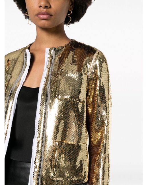 N°21 Black Sequinned Open-front Cropped Jacket