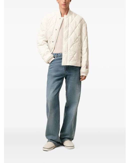 AMI White Crinkled Padded Jacket