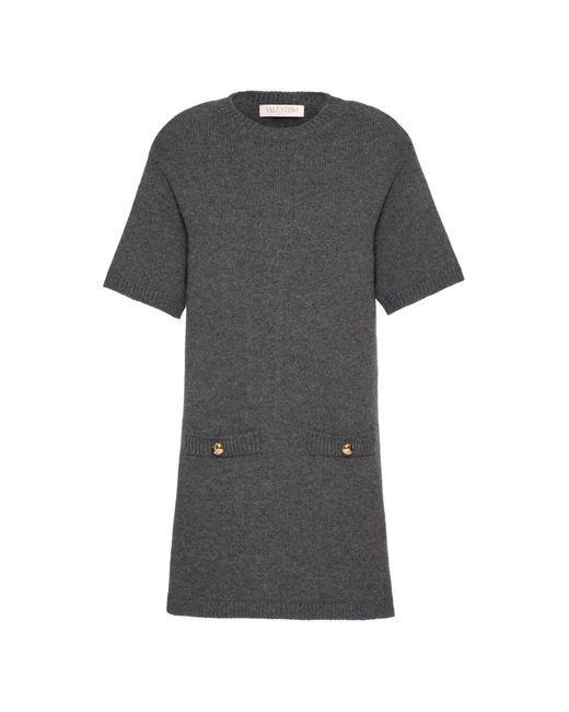 Valentino Garavani Gray Wool Mini Dress