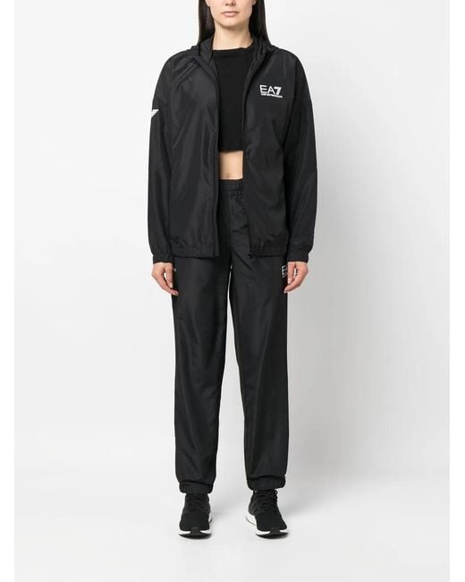 EA7 Black Logo Tracksuit
