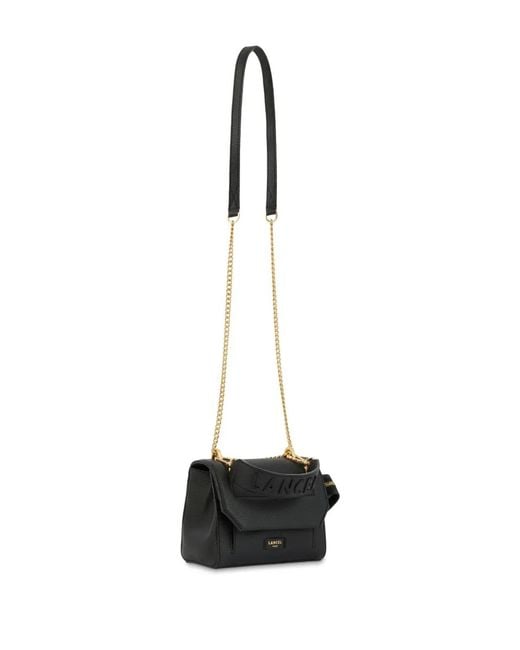 Lancel Black Medium Ninon De Leather Flap Bag