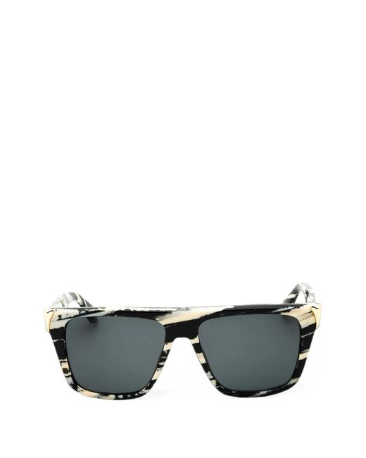Roberto Cavalli Gray Leopard-Print Rectangle-Frame Sunglasses