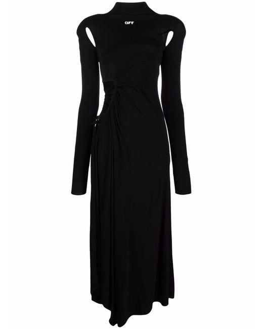 Off-White c/o Virgil Abloh Black Logo-print Cut-out Dress