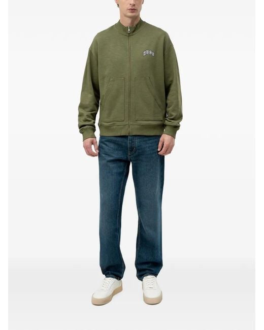 HUGO Green Logo-Patch Zip-Up Sweatshirt for men