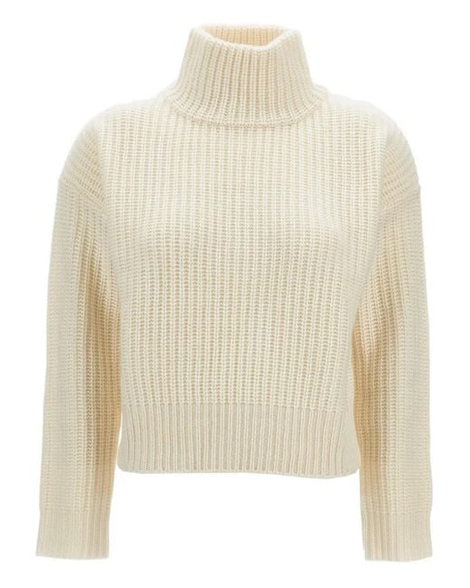 Jersey de manga larga con cuello alto Lisa Yang de color White