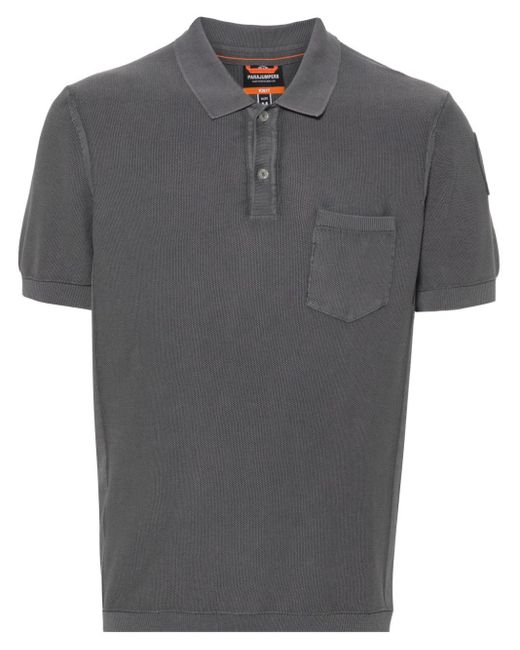 Parajumpers Gray Raf Cotton Polo Shirt for men