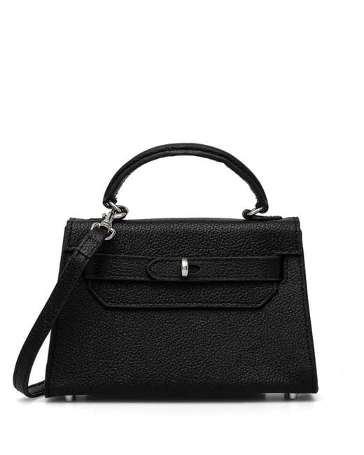 Silvian Heach Black X New Martina Sanitá Pebbled-Texture Tote Bag