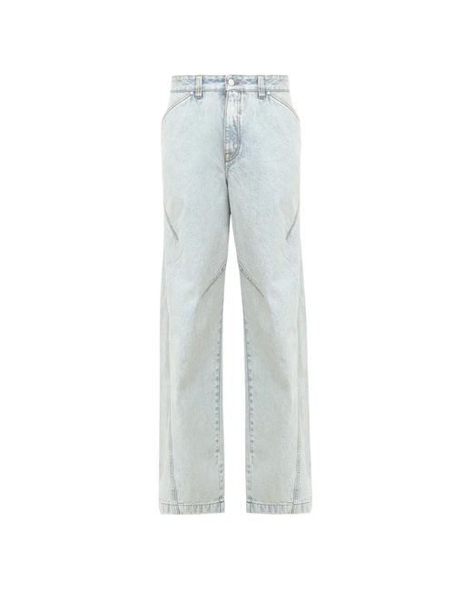 Louis-Gabriel Nouchi Gray Straight-Leg Pleated Jeans for men