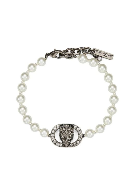 Kurt Geiger White Chelsea Faux-Pearl Bracelet