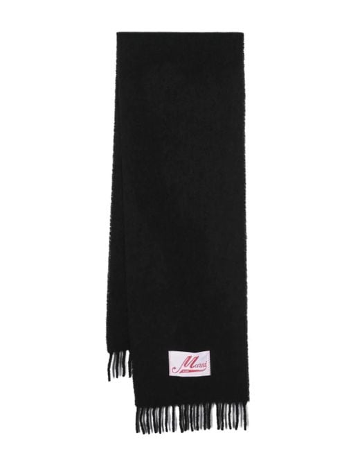 Marni Gestrickter Schal Mit Logo-Patch in Black für Herren