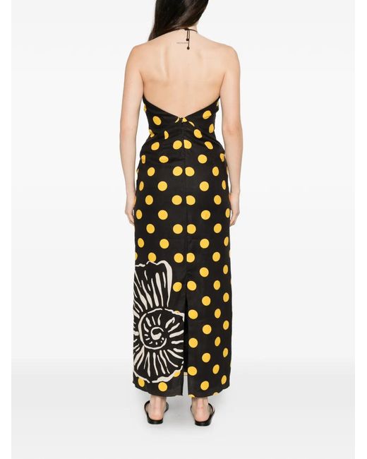 Cala De La Cruz White Leda Polka-Dot Midi Dress
