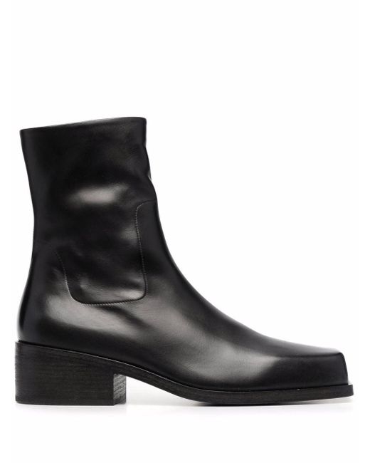 Marsèll Square-toe Block-heel Boots in Black for Men | Lyst