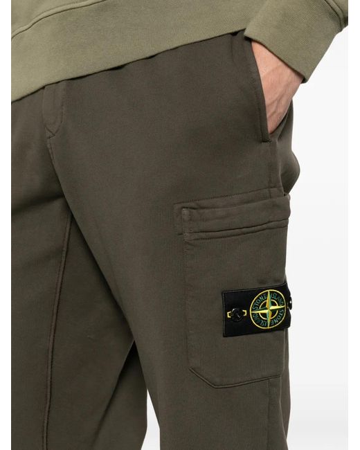 Stone Island Gray Compass-Patch Pocket Track Pants for men