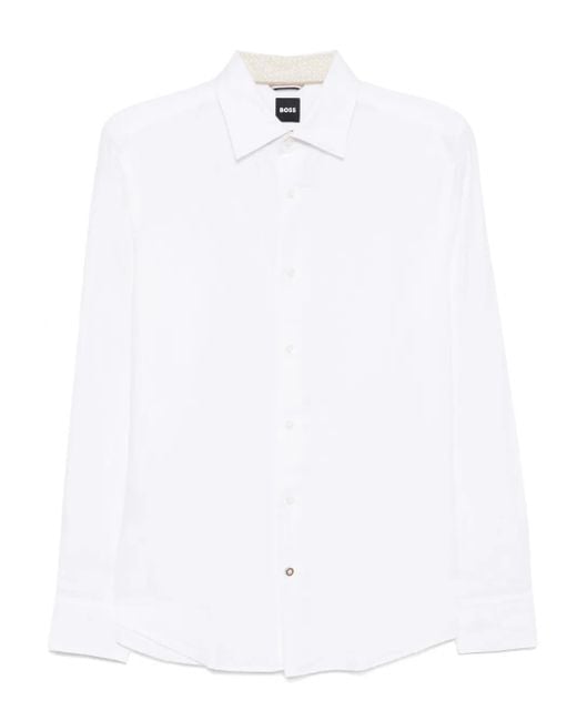 Boss White Long-Sleeved Shirt for men