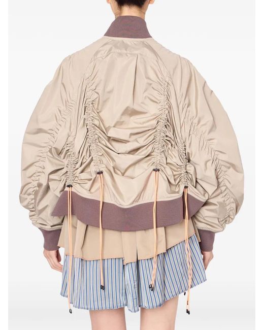 Kolor White Gathered Bomber Jacket