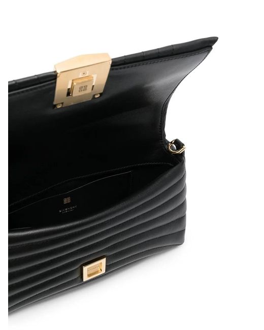 Givenchy Black Gesteppte Schultertasche Mit Logo
